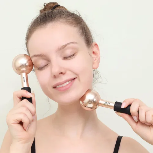 Miniatura 4 de pfefe Globos de hielo para cara y ojos, varillas de acero inoxidable irrompibles para rutinas de belleza, tratamientos faciales con rodillos fríos