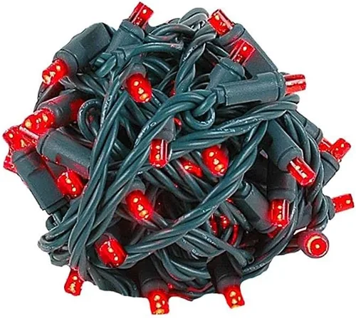 Miniatura 6 de Novelty Lights - Juego de mini luces LED de Navidad con 50 luces parpadeantes, multicolor, cable verde, 25 pies