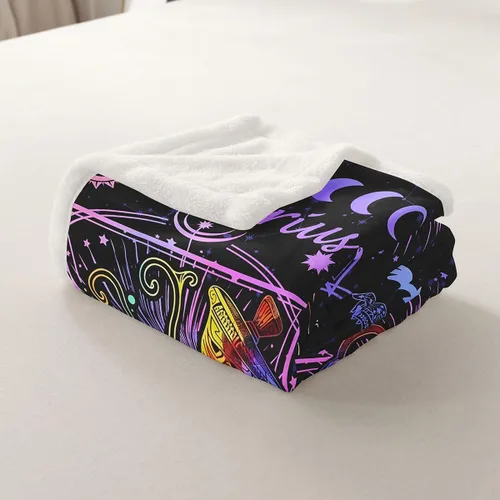 Miniatura 5 de Manfei Acuario - Manta de astrología trippy para niños y niñas, decoración de habitación de doce constelaciones, manta de forro polar suave