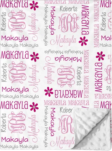 Miniatura 10 de Dyoart Manta personalizada con nombre de bebé, súper suave y cómoda para recién nacidos, mantas personalizadas con nombre, regalos personalizados 14