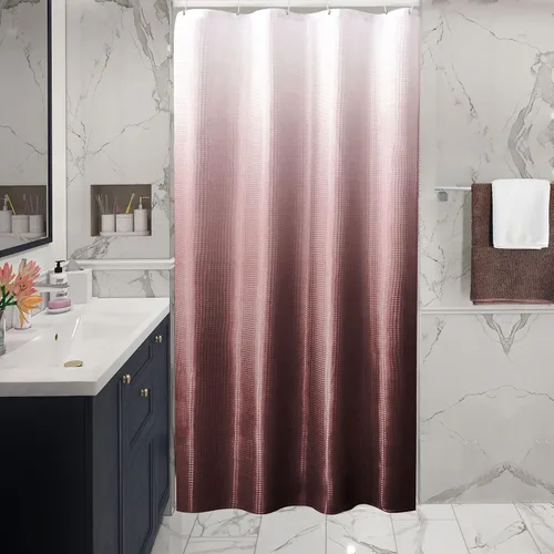 Miniatura 60 de Gibelle Cortina de Ducha Pequeña para Cabina 36 x 72 pulgadas, Cortina de Ducha de Tela Texturizada de Tejido Gofre Medio Estrecho para Baño, Beige