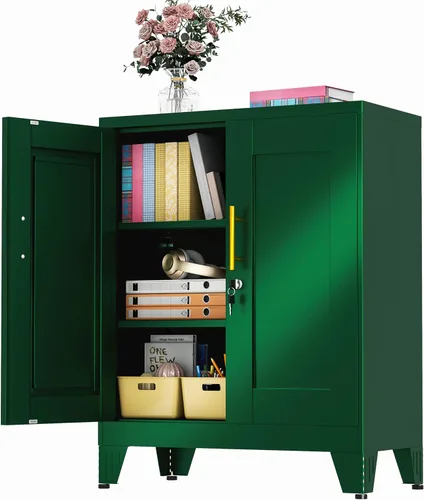 Miniatura 24 de GAIOUS Armario de pared de garaje de metal con cerradura, gabinete de herramientas de acero montado en la pared con puerta y estante, botiquín