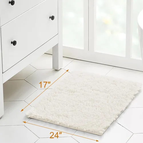 Miniatura 195 de Walensee Alfombra de baño antideslizante (24x17 pulgadas, rosa polvoriento) absorbente de agua, súper suave, lanuda de felpilla, lavable a máquina