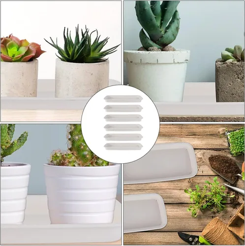 Miniatura 8 de Bandeja rectangular de plástico para plantas, bandeja de goteo para maceta, bandeja de goteo para alféizar de ventana, estante de ventana de 9.73 x