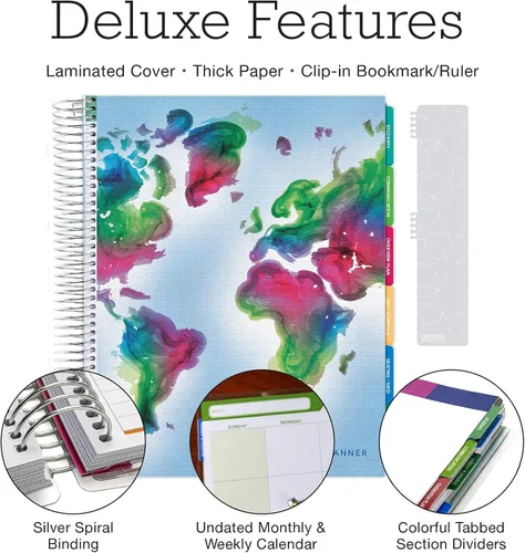 Miniatura 2 de Elan Publishing Company DELUXE - Planificador sin fecha para profesores: 22 x 28 cm (8.5 x 11 pulgadas). Incluye 7 períodos, pestañas de página