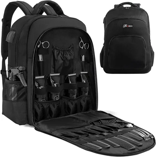 TORIBIO Bolsa de Suministros de Peluquería para Cortazas y Suministros, Mochila Portátil de Cortazas para Estilistas de Cabello para Herramientas de