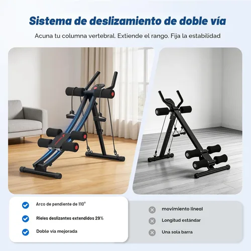 Miniatura 4 de MERACH Ab Machine, Adjustable Dual Track Ab Trainer Machine, Ab Workout Equipment for Home Gym, Ergonomic Arc Track for Better Abs, Foldable Workout