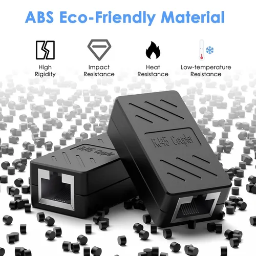 Miniatura 6 de Dingsun Acoplador RJ45, extensor Ethernet hembra a hembra, acoplador Ethernet para Cat7, Cat6, Cat5, Cat5 (1 paquete, negro)