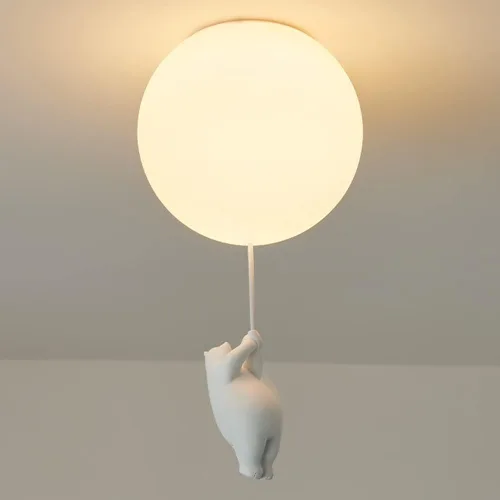 Miniatura 7 de Lámpara de techo empotrada para habitación de los niños, lámpara colgante de oso polar para vestíbulo, lámpara de bola de vidrio para dormitorio