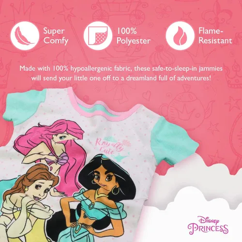 Miniatura 3 de Disney Girls 4-Piece Snug-fit Cotton Pajamas Set
