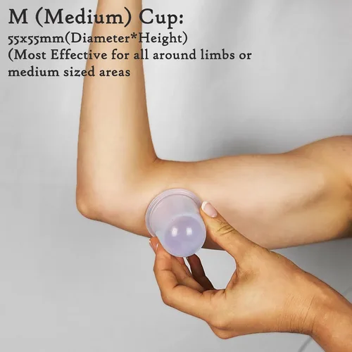 Miniatura 5 de COOL & FRESH Vasos de silicona al vacío anticelulitis para masajes – Juego de 6 piezas para masajes corporales, normales corporales, faciales