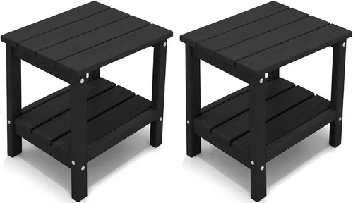 Miniatura 46 de KINGYES Mesa auxiliar doble, mesa auxiliar Adirondack- Aruba