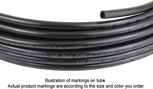 Miniatura 2 de Mytee Products Tubo de freno de aire de nailon SAE J844 negro de 3/4 pulgadas de diámetro exterior x 50 pies, aprobado por DOT, manguera neumática