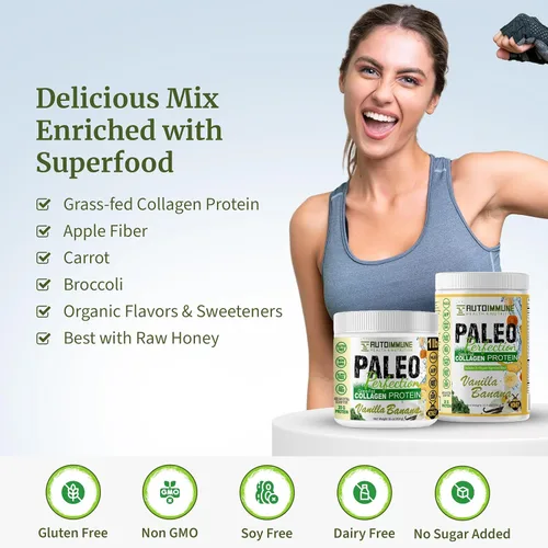 Miniatura 4 de Paleo Perfection - Polvo de proteína de colágeno de carne de res alimentada con pasto de chocolate doble sin estevia - Paleo, Keto, SCD, AIP