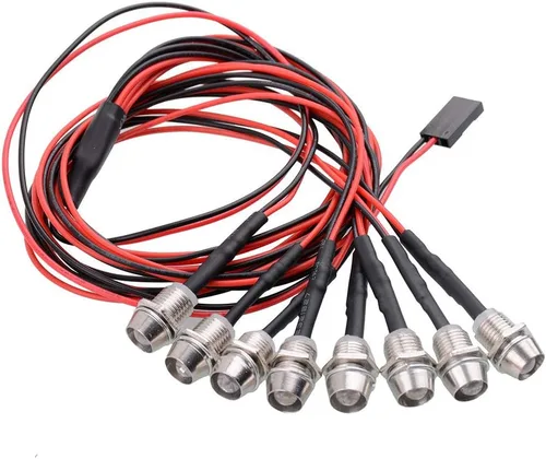 Miniatura 4 de ShareGoo - Kit de faros delanteros de luz LED de 8 leds, accesorios compatibles con Traxxas HSP Tamiya Redcat Axial SCX10 RC para automóvil, camión