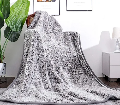 Miniatura 7 de EMME Manta de Vellón Sherpa Suave Reversible Felpa Esponjosa Grande, Ligera Cálida Decorativa Bohemia Cobertura de Manta para Sofá, Sillón, 05-Plush