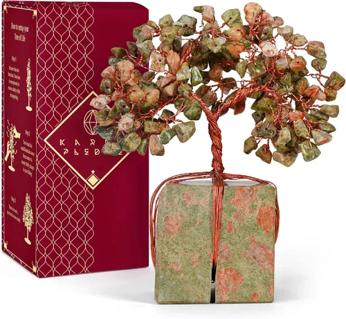 Miniatura 40 de Árbol de la vida de cristal de amatista curativos de chakras, árboles bonsái de Feng Shui para energía positiva, dinero, buena suerte, árbol