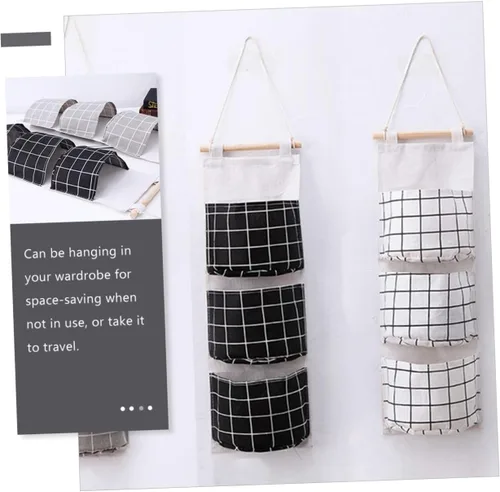 Miniatura 5 de Cabilock 3 bolsas de almacenamiento para la pared de la puerta, para juguetes, bolsillos de almacenamiento para colgar sobre la puerta, organizador