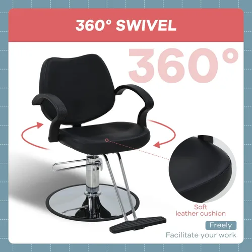 Miniatura 6 de NChanmar Silla de peluquería para peluquería, silla de peluquería, bomba hidráulica, sillas giratorias de corte de pelo para belleza, spa