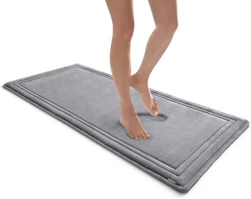 Miniatura 10 de MICRODRY - SoftLux - Tapetes de baño trenzados para baño, súper absorbente, tapetes de baño de espuma viscoelástica con base antideslizante GripTex