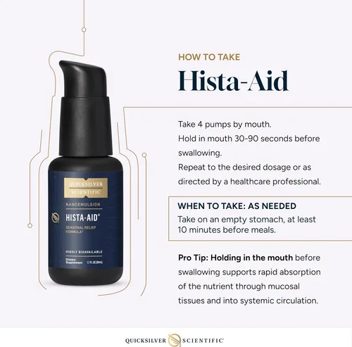 Miniatura 6 de Quicksilver Scientific Nanoemulsified Hista-Aid - Flavonoides para ayudar a mantener niveles saludables de histamina - Líquido liposomal de vitamina