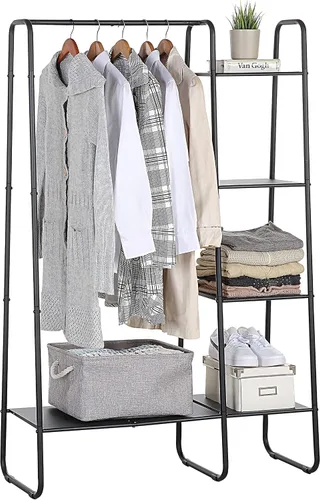 Miniatura 6 de SunnyPoint Perchero independiente de metal para ropa y accesorios, organizador de armario (BLANCO APAGADO)