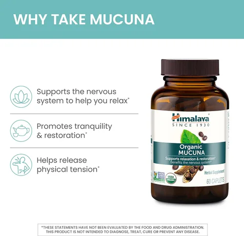 Miniatura 4 de Himalaya Mucuna Pruriens / Kapikachhu, equivalente a 3,706 de polvo de Mucuna Pruriens para calmar y relajar, 60 unidades (paquete de 1) cápsulas