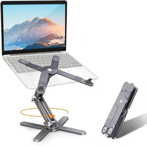 Miniatura 9 de Moallia Soporte giratorio N86 360 para laptop, altura y ángulo ajustables, elevador ergonómico de metal para trabajo colaborativo de escritorio