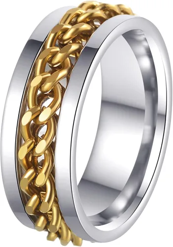 Miniatura 38 de Anillos giratorios para la ansiedad para hombre, anillos clásicos de cadena para mujeres y adultos, anillo de acero de titanio