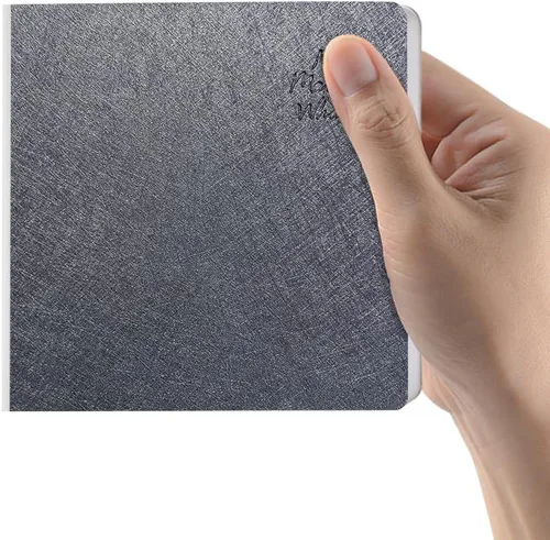 Miniatura 10 de Mifuner Cuaderno de bocetos cuadrado de tapa dura azul profundo, 4.7 x 4.7 pulgadas, 42 hojas de libro de arte de 250 GSM, papel ultra suave, ideal