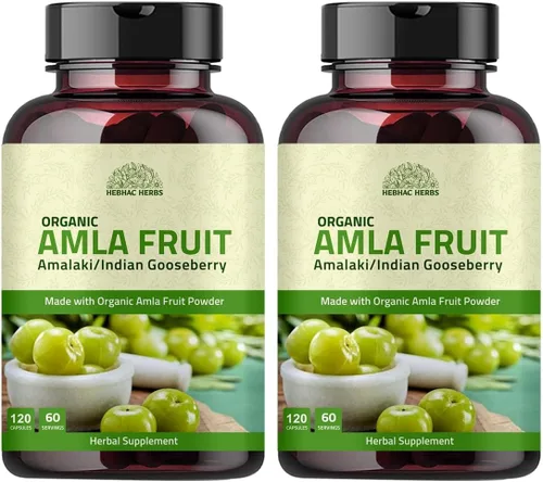 Miniatura 8 de Cápsulas Amla (Phyllanthus Emblica) - Amalaki amla 120 cápsulas Superalimento antioxidante natural Suplemento herbario hecho con polvo de fruta