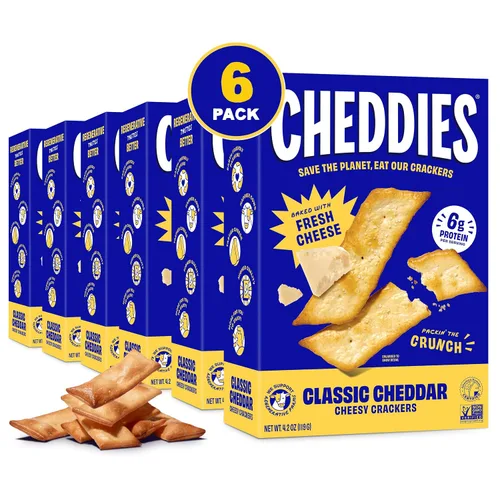 Miniatura 19 de Cheddies, Galletas de queso cheddar 100% naturales con proteína, queso cheddar, 4.2 onzas, 6g de proteína, bajas en carbohidratos