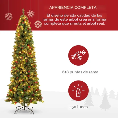 Miniatura 5 de Best Choice Products - Arbol de navidad delgado iluminado