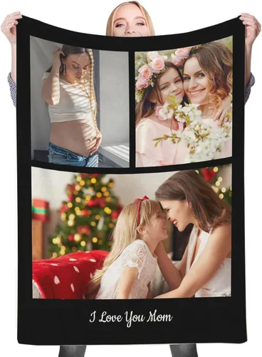 Miniatura 10 de Manta personalizada, mantas personalizadas con texto fotográfico, regalo divertido para amigos de mascotas, cumpleaños, Navidad Personalizado01