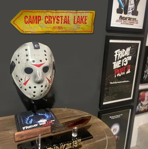 Miniatura 4 de Flinelife Cartel de Campamento Crystal Lake, 16x6, Carteles de Película de Terror, Decoración de Casa Embrujada - Perfecto para Fanáticos