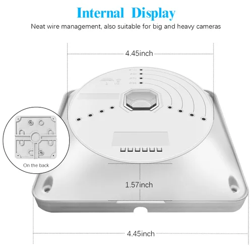 Miniatura 5 de OOSSXX Caja de conexiones eléctrica de plástico ABS para cámara de seguridad, cable oculto, soporte de montaje en techo de pared, cajas base