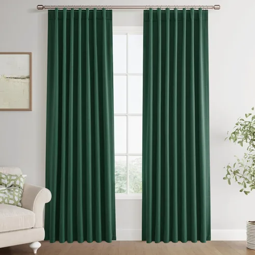 Miniatura 78 de Joywell 2 cortinas opacas 100%, lino, beige natural, trabillas traseras/cinta con ganchos, aislantes, de dormitorio, comedor, sala, puerta corrediza