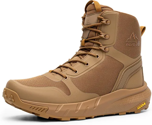 Miniatura 18 de NORTIV 8 Botas tácticas militares para hombre, ligeras y cómodas, con cremallera lateral para todo el día, botas de trabajo, para motocicleta, botas