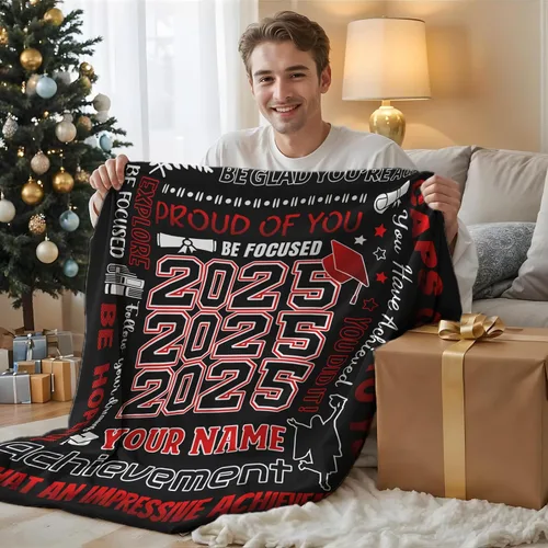 Miniatura 6 de Mantas personalizadas para clase de 2024 con nombre, manta de forro polar de 30 x 40 pulgadas para niños, regalos de graduación suaves y acogedores