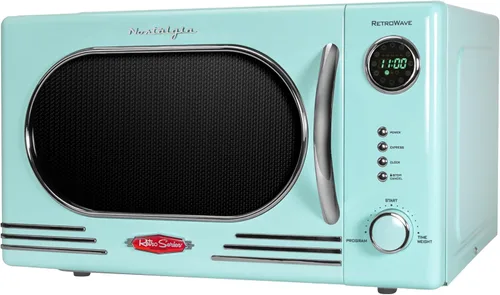 Miniatura 39 de Nostalgia Horno microondas retro compacto para encimera, 0.7 pies cúbicos, 700 vatios con pantalla digital LED, bloqueo para niños, interior fácil