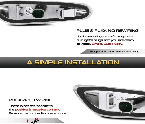 Miniatura 4 de VIPMOTOZ Cromo completo LED tira lateral marcador luz delantera guardabarros intermitentes montaje montaje par para BMW E82 E88 E90 E91 E92 E93 E60