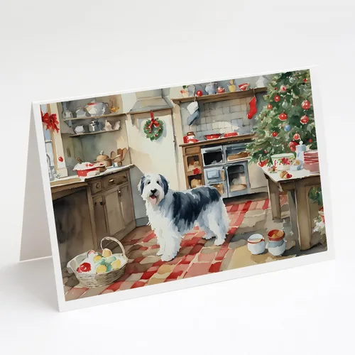 Miniatura 17 de Caroline's Treasures DAC3884GCA7P Paquete de 8 tarjetas en blanco de Navidad con galletas de husky siberiano Tarjetas de felicitación con sobres