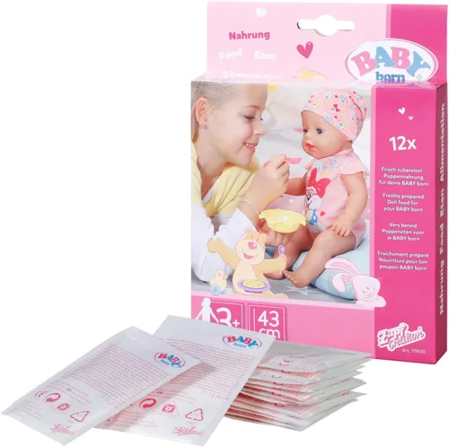 Baby Born Bolsitas de comida para muñecas: fáciles para manos pequeñas, el juego creativo promueve la empatía y las habilidades sociales, para niños