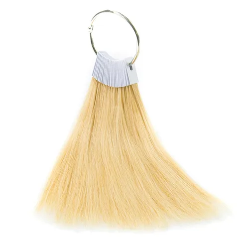 Miniatura 4 de Anillos de color de cabello 100% cabello humano Prueba de muestra de color muestras de color 9 pulgadas Color de cabello rubio claro #613 Rubio Claro