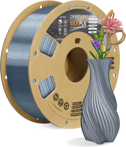 Miniatura 37 de OVERTURE - Paquete de filamento de seda PLA, sin obstrucciones, brillante, filamento metálico brillante para impresora 3D, carrete de 1 kg * 4