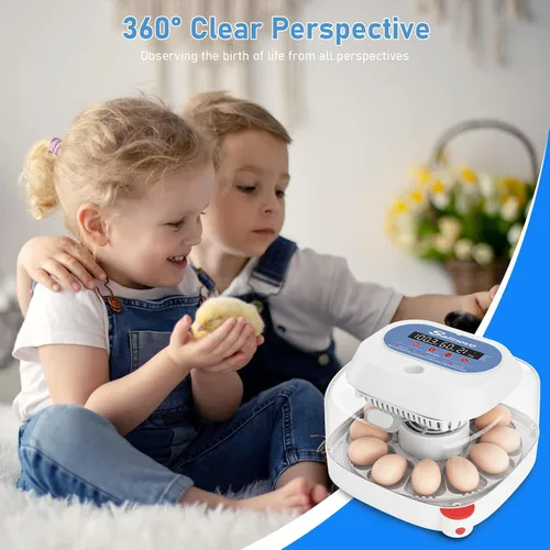 Miniatura 5 de Sailnovo 12 incubadoras de huevos para incubar huevos, incubadora de huevos con giro automático de huevos, control de temperatura, pantalla