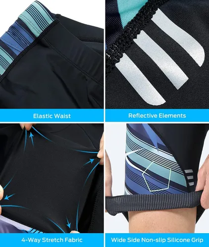 Miniatura 4 de Sportneer Pantalones cortos de ciclismo acolchados para hombre, pantalones cortos acolchados con bolsillos para ciclismo de montaña y carretera