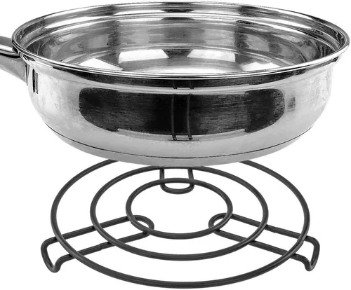 Miniatura 2 de SH - Salvamanteles de metal para ollas - Soporte para utensilios de cocina calientes, diseños elegantes duraderos para encimeras y mesas, juego de 2