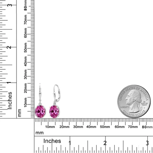 Miniatura 170 de Gem Stone King Aretes colgantes de gota para mujer, plata de ley 925, piedra natal ovalada de 0.354 x 0.276 in, joyería fina, regalos para ella