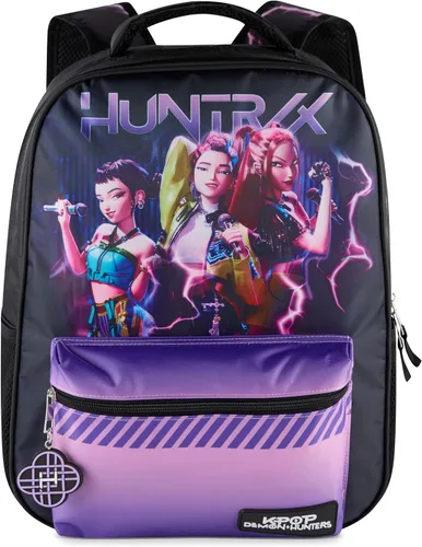 Miniatura 8 de AI ACCESSORY INNOVATIONS K-Pop Demon Hunters - Mochila de 16 pulgadas para niñas, con un Derby de cara grande con orejas 3D y bordado, dije de bolsa